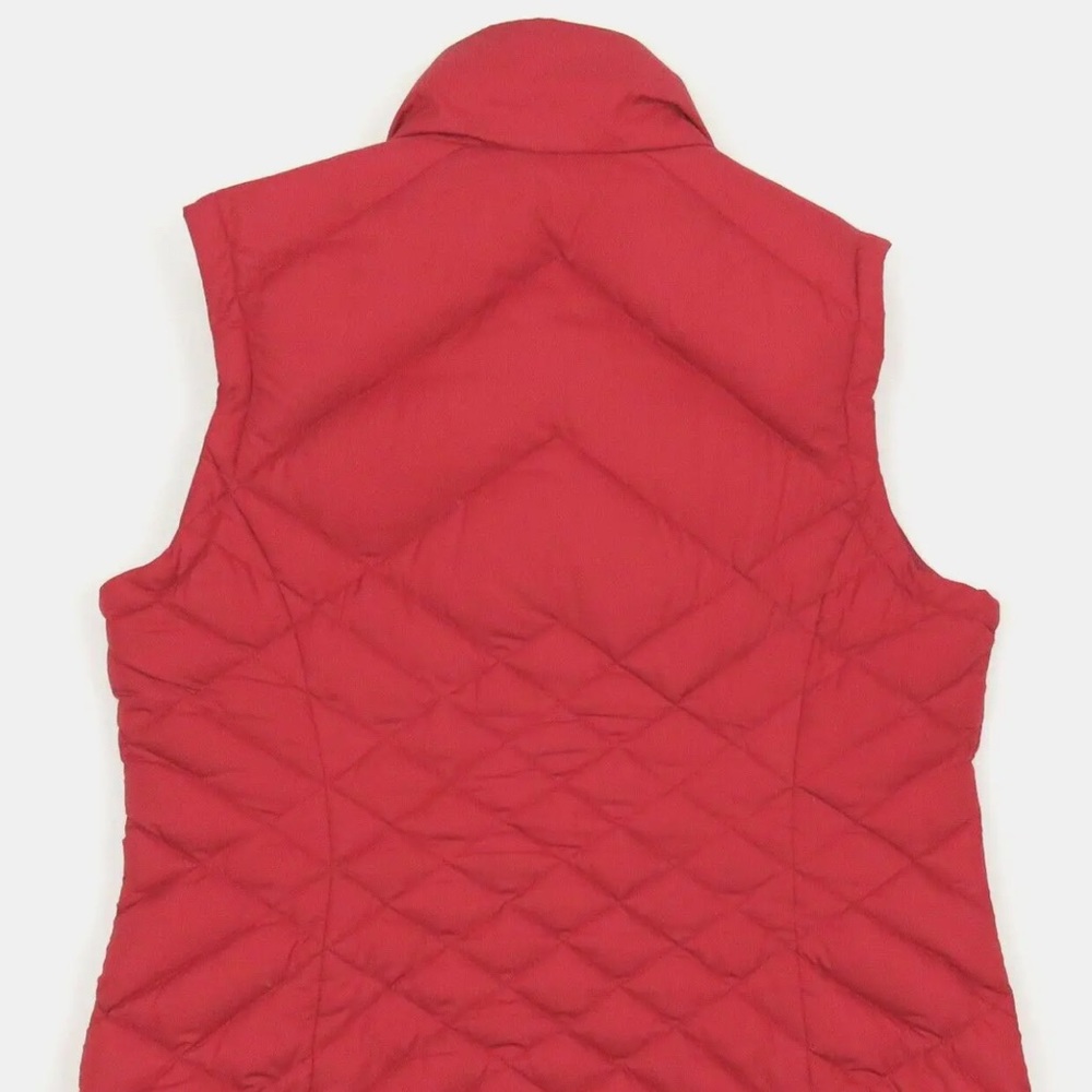 Eddie Bauer Down Quilted Red Womens Full Zip Puffer Gilet Vest Jacket S - Picture 7 of 8